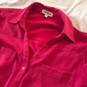 Express “The Portofino Shirt” Hot pink size M